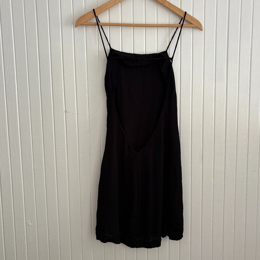 Reformation Black Mini Slip Dress